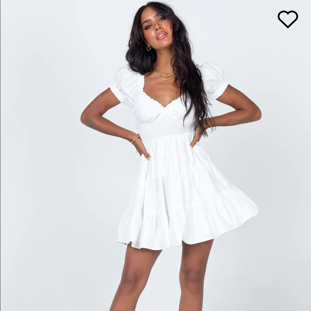 PRINCESS POLLY DANIELA MINI DRESS WHITE